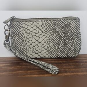 Travelon Wristlet Wallet Zip Pouch Snakeskin Print 7"x4"